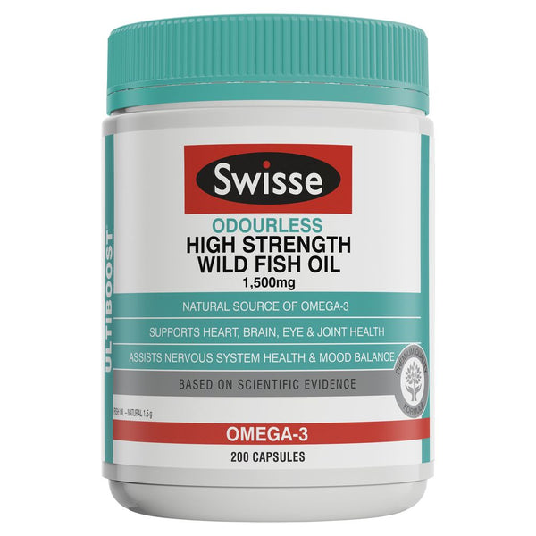 Ultiboost Odourless High Strength Wild Fish Oil 200 Capsules