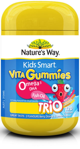 Kids Smart Vita Gummies Omega Fish Oil 60 Pastilles Improved Formula
